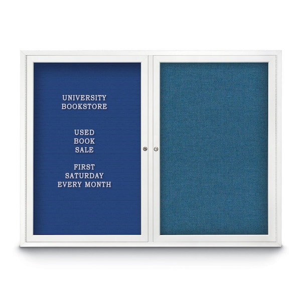 Corkboard, 96"x48", Cobalt Accent/Bronze